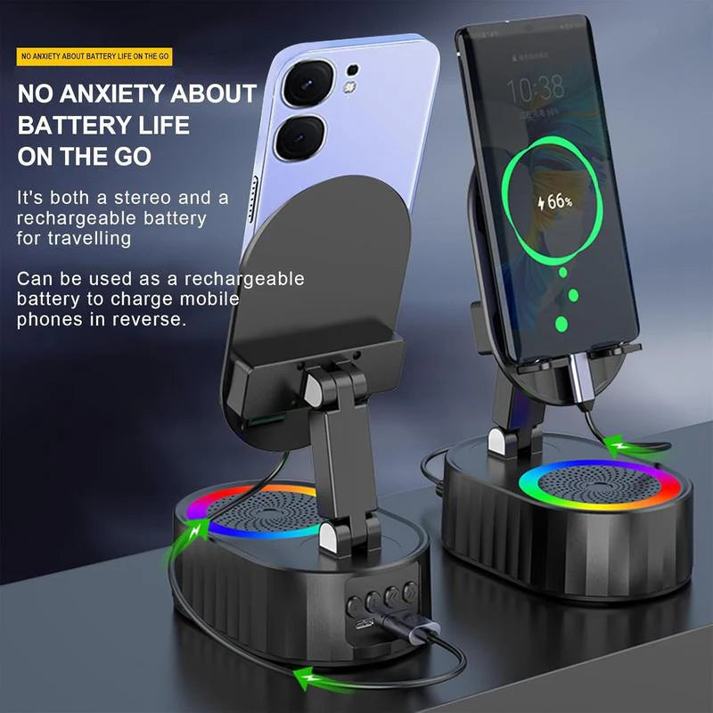 Wireless Speaker Phone Holder 5-in-1 Bluetooth,  Compatible with all Smartphones.